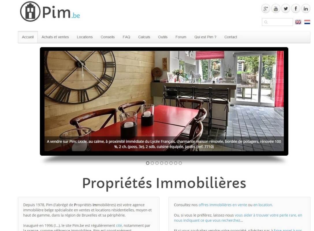 Propriétés immobilières - Pim.be - Bruxelles