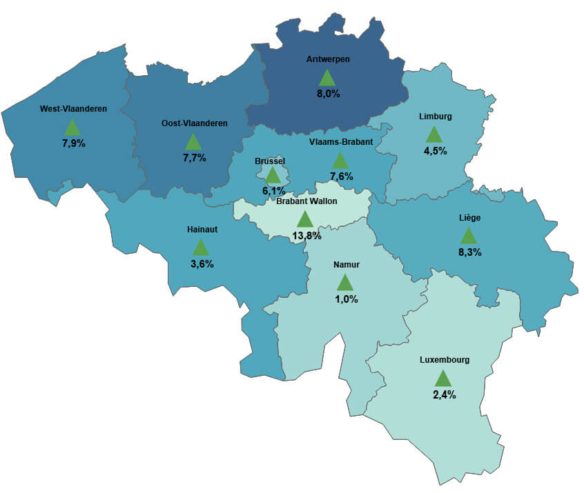 carte du nombre de transactions par région